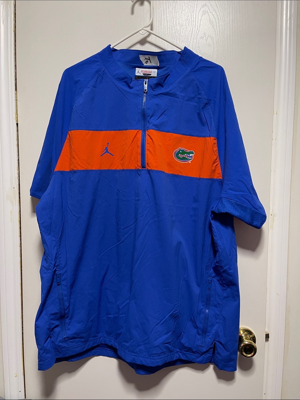 #24 Jordan Royal Blue & Orange Pullover Windbreaker team issue ‘19